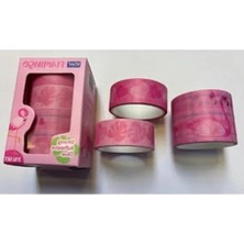MarkEntegra Flamingo Desenli Washi Tape Seti, 3 Lü Kutu, Farklı Boyutlar