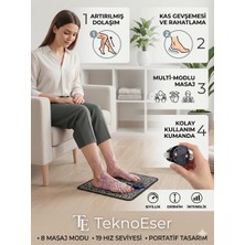 Eser Ticarett Ems Elektrikli Ayak Masaj Matı Akupunktur Titreşimli USB Şarjlı Taşınabilir Masaj Pedi