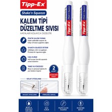 Artlantis Kalem Daksil 2 Adet Tipp-Ex Sıvı Düzeltme Kalemi Tükenmez Pilot Kalem Mürekkep Kapatıcı Silici Örtücü Yazı Düzeltici