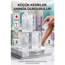 Zenvia 3'lü Paket Kan Durdurucu Kan Taşı | Tıraş ve Kesik Için Anında  Şap Taşı | Styptic Alum B