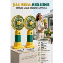 Zenvia 2 Adet Şarjlı Mini El Fanı Taşınabilir Masaüstü Vantilatör Max 4 Saat 723211
