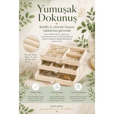 Renas Store Yüzük Kolye Bileklik Saat Için Çekmeceli Kadife Takı Organizer Kutusu