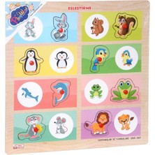 Renas Store ONY-366-367 Ahşap Tutmalı Eşleştirme -Hayvanlar ve Yavruları