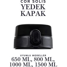 Cor Solis Yedek Suluk Kapağı Uzspace Suluk Matara 650-800-1000-1500 ml ile Tam Uyumlu Sızdırmaz -Sadece Kapak