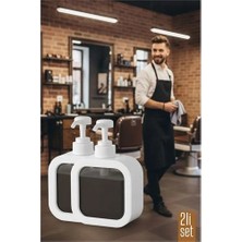 Renas Store 2 Li Berber Sabunluğu – Modern Pompalı Dispenser | Sıvı Sabun, Şampuan, Losyon Için 300 ml 722269