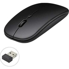 Renas Store Kablosuz Mouse Fare Şarjlı Bluetooth Wireless Çift Modlu Sessiz