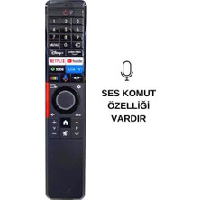 Electroon Vestel Live Tv Tuşlu Type-C Şarjlı Tv Kumandası - Ses Komutlu