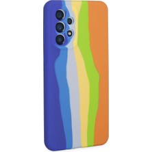 Norino Galaxy A53 5g Kılıf Ebruli Lansman Silikon - Mavi-Turuncu