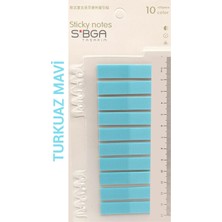 Mikasso Şeffaf Turkuaz Mavi Renkli Postit Post-It Post It. Kitap Ayracı Ayraç Postit Sticker Not Kağıdı Yapı