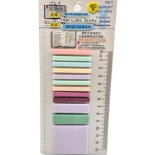 Mikasso Ince Şerit Şeffaf Renkli Postit Post-It Post It. Kitap Ayracı Ayraç Postit Sticker Not Kağıdı 480 Ya