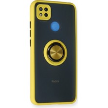 Norino Redmi 9c Kılıf Montreal Yüzüklü Silikon Kapak - Sarı