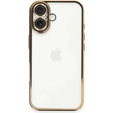 Zenvia Znv Apple iPhone 16 Plus Kılıf Razer Lensli Silikon - Gold ZNV2029