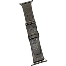 Zenvia Znv Movenchy Apple Watch 45MM Buff Deri Kordon - Siyah ZNV2029