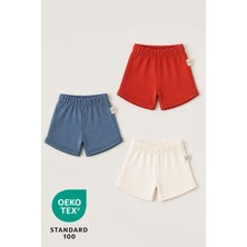 Luppinos Space 3lü %100 Pamuk Lastikli Bebek Şort Set