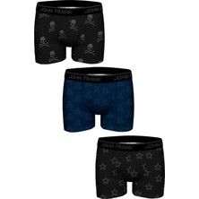 John Frank Three Pack Jacquard Boxer White