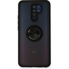 Zenvia Znv Xiaomi Redmi 9 Kılıf Montreal Yüzüklü Silikon Kapak - Siyah ZNV2029