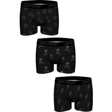John Frank Three Pack Jacquard Boxer White