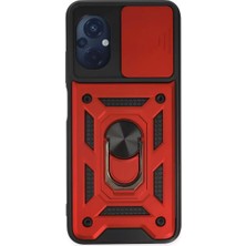 Zenvia Znv Xiaomi Poco M5 Kılıf Pars Lens Yüzüklü Silikon - Kırmızı ZNV2029
