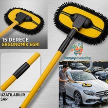 Mrt Bilişim Teleskopik Saplı Araç Yıkama Fırçası Makarna Uçlu Mikrofiber Oto Temizlik Fırçası 50 - 110 cm Uzunluk Premium Oto Yıkama Fırçası Makarna Oto Yıkama Mopu