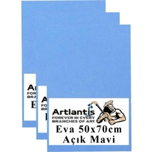 Mikasso Açık Mavi Eva 50X70 cm 3 Adet Eva Süngeri Okul Kreş Anasınıfı Elişi Etkinlikleri