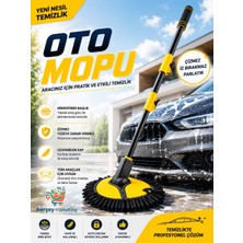 Mrt Bilişim Ultra Yumuşak Premium Mikrofiber Ufak Makarna Başlıklı Teleskopik Araç Yıkama Mopu 1 Adet 50 - 110 cm Mikrofiber Makarna Mop Havlu