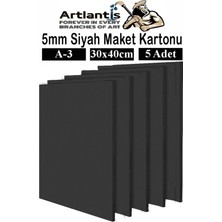 Mikasso Maket Kartonu Siyah Fotoblok 5 mm A3 30X40 cm 5 Adet Hobi Sanat Okul Köpüklü Straforlu Maket Kartonu