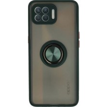 Zenvia Znv Oppo Reno 4 Lite Kılıf Montreal Yüzüklü Silikon Kapak - Yeşil ZNV2029