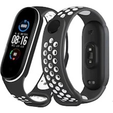 Zenvia Znv Xiaomi Mi Band 4 Spor Delikli Kordon - Siyah-Beyaz ZNV2029