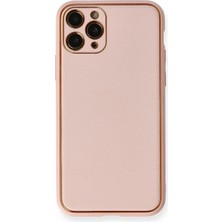 Mey Ithalat®  iPhone 11 Pro Max Kılıf Coco Deri Silikon Kapak - Pembe