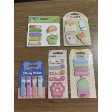 Mikasso Baskılı  Desenli Yapışkanlı Notlar Karışık Ölçü  5 Takım ( Postit ) Set 12 Yapışkanlı Not Kağıdı
