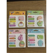 Mikasso Baskılı  Desenli Yapışkanlı Notlar Karışık Ölçü  4 Takım ( Postit ) Set 5 Yapışkanlı Not Kağıdı