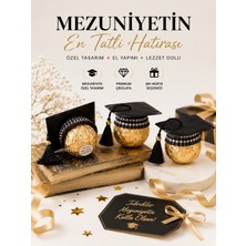 Mezuniyet Kutlamalarına Özel Kep Şapkalı Çikolata Hediyeliği 15 Adet