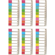 Mikasso 6 Adet Şeffaf Renkli Postit Post-It Post It. Kitap Ayracı Ayraç Postit Sticker 1080 Yaprak Yapışkanl