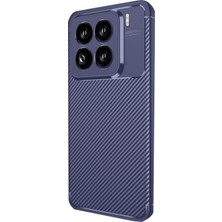 Mey Ithalat®   Mi 15 Pro Kılıf Auto Focus Karbon Kapak - Lacivert