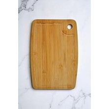 Nacario New-Max Bambu Serisi 32X22 cm Oluklu Antibakteriel Yıkanabilir Bambu Doğrama Tahtası