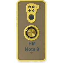 Mey Ithalat®   Redmi Note 9 Kılıf Montreal Yüzüklü Silikon Kapak - Sarı