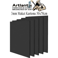Mikasso Maket Kartonu Siyah Fotoblok 3 mm 50X70 cm 5 Adet Hobi Sanat Okul Köpüklü Straforlu Maket Kartonu
