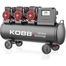 Nacario Kobb KBK100S 6.0hp 100LT 8bar Üç Motorlu Yağsız Sessiz Taşınabilir Hava Kompresörü