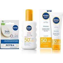 Nacario Nivea Med Repair Dudak Bakım Kremi,spf 15 (4,8 Ml) Nivea Sun Spf 50+ (200 Ml) Nivea Sun Spf 5