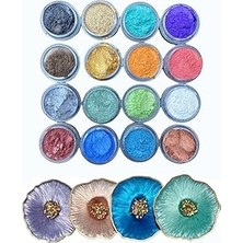 Nacario Reçine 16LI Toz Pigment Boya Seti 16X10ML Reçine Mini Pigment A2