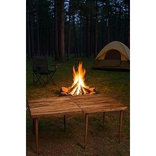 Nacario Pratikoutdoor Katlanır Kamp, Piknik Bahçe Masası 70X120 cm - Ceviz Renk