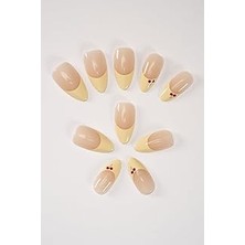 Nacario Pop Beauty Takma Tırnak Seti & Zararsız Yapıştırıcı Kiraz Desenli French