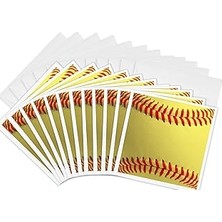 Nacario 3drose Softball Yakın Çekim Fotoğraf Baskısı, Sarı Kırmızı Yumuşak Top, Tebrik Kartları, 15,24 x