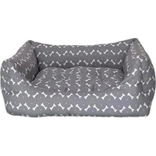 Nacario Pet Uniform Bone Gri-Beyaz Yatağı M 60X70CM