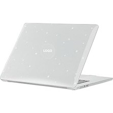 Nacario Macbook Air 15INÇ M3 A3114 Kılıf Simli Ön Arka Kapak Renksiz