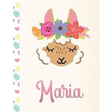 Nacario Maria: Personalized Llama Sketchbook For Girls With Pink Name - 8.5X11 110 Pages. Doodle, Draw, Ske
