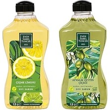 Nacario Doğal Zeytinyağlı Sıvı Sabun Çeşme Limonu Ayvalık Zeytin Çiçeği Sıvı Sabun 150