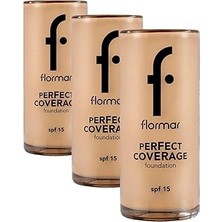 Nacario Perfect Coverage Yüksek Pigmentli & Yarı Parlak Bitişli SPF15 Fondöten 121 Goldn Ntrl (3 Pa