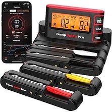 Nacario Thermopro TP980 Tempspike Wi-Fi Uygulama Destekli, Sınırsız Menzilli 4 Problu Dokunmat