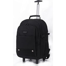 Nacario Classone Vip Serisi Tekerlekli Trolley 17,3,15,6,14 Uyumlu Sırt Laptop Çantası - Siyah